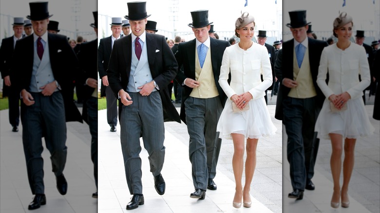 The Duke and Duchess of Cambridge with Prince Harry at the 2011 Epsom Derby.