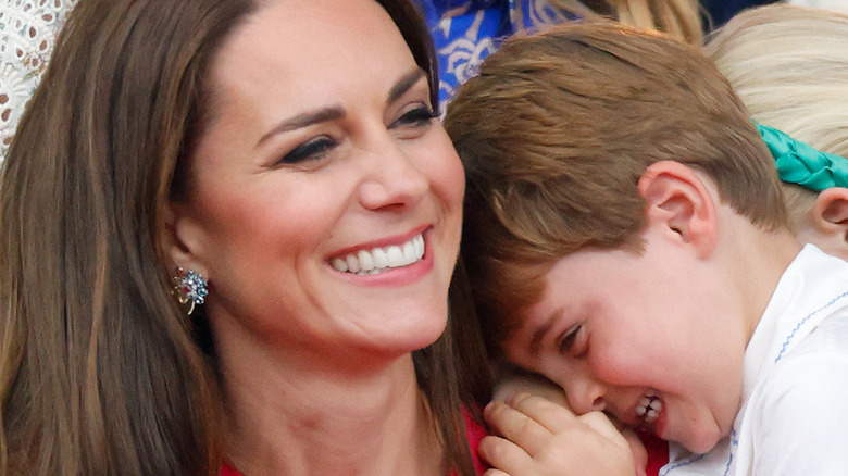 Kate Middleton smiling with Prince Louis