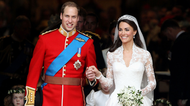 Prince William and Kate Middle on their wedding day