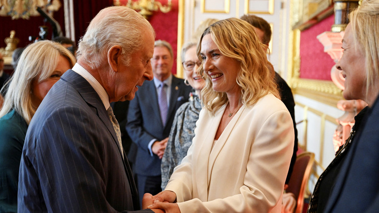 Kate Winslet greeting King Charles III in June 2025