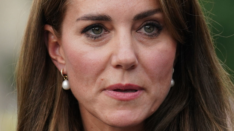 Kate Middleton with a neutral expression