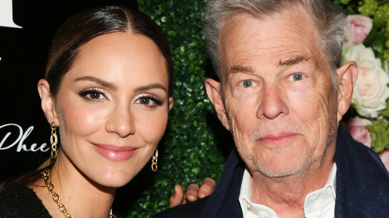 Katharine McPhee and David Foster posing together