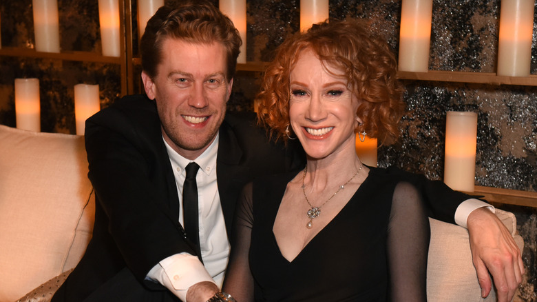Kathy Griffin and Randy Bick sit together at 2019 event
