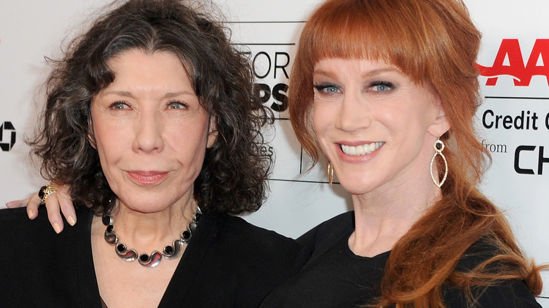 Lily Tomlin and Kathy Griffin smiling