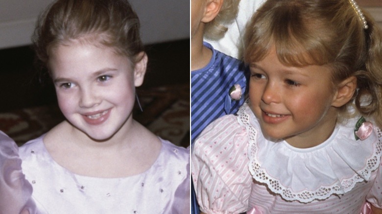 Drew Barrymore in 1983 and Paris Hilton in 1985