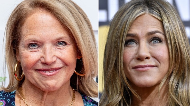 Katie Couric and Jennifer Aniston smiling