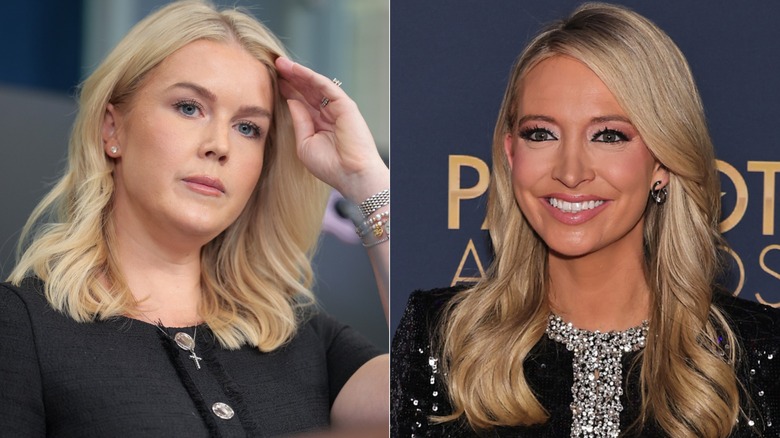 Split image of Karoline Leavitt and Kayleigh McEnany