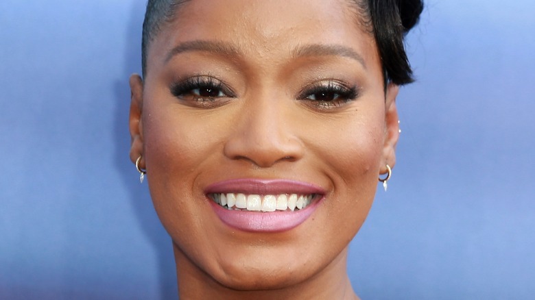 Keke Palmer wearing pink lipstick 