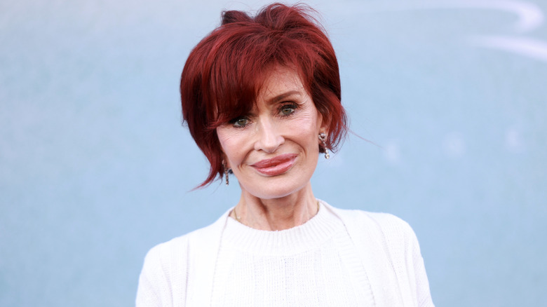 Sharon Osbourne posing on the red carpet.