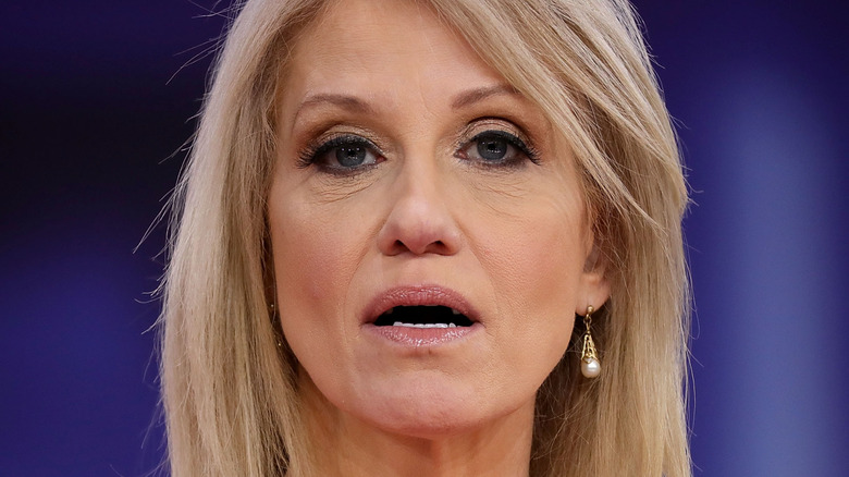 Kellyanne Conway speaks in 2018