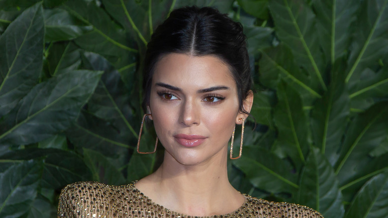 Kendall Jenner smiling and looking to the side