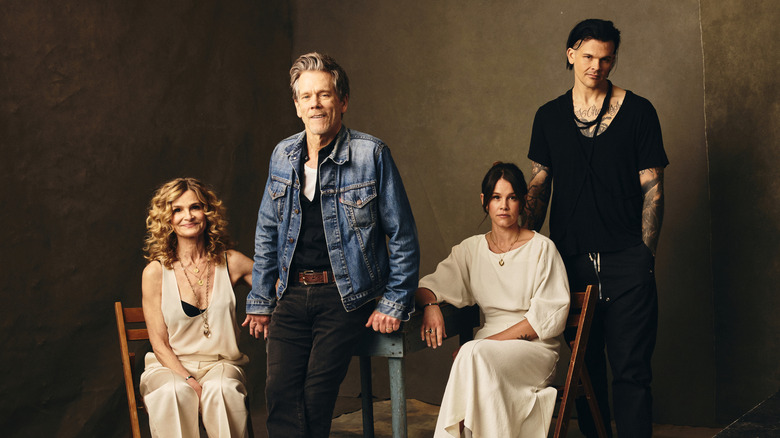 The Bacon family posing for portrait at SXSW