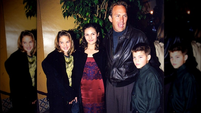 Kevin Costner with three kids