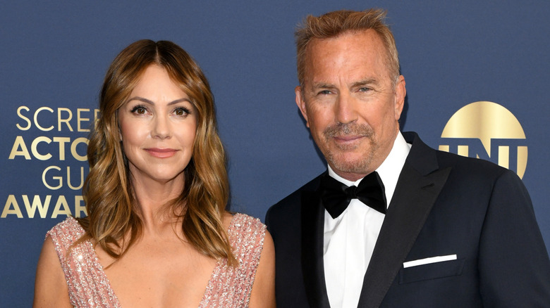 Christine Baumgartner and Kevin Costner at the 28th Annual Screen Actors Guild Awards