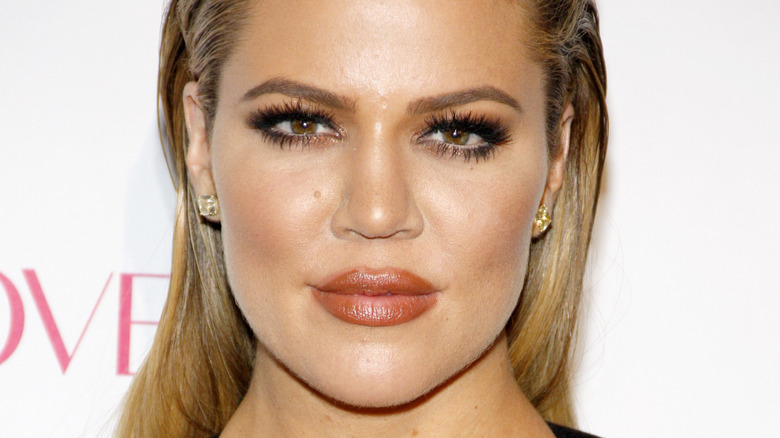 Khloe Kardashian with lips together