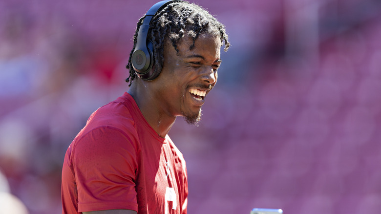 Khyree Jackson on the football field