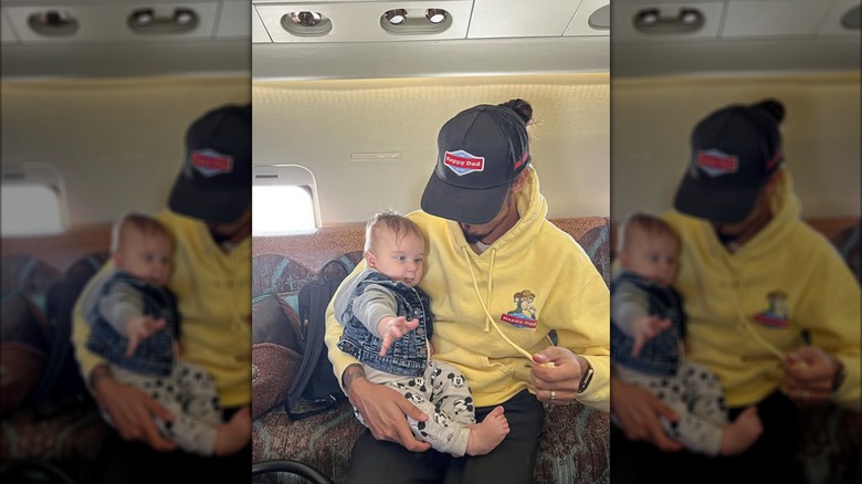 Robert James Ritchie Jr. and his son Ryder Ritchie on Kid Rock's private plane.