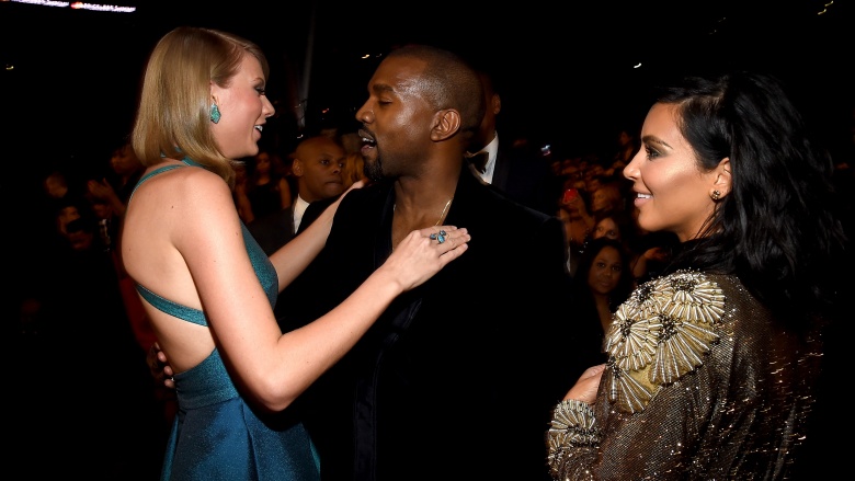 Taylor Swift, Kanye West, and Kim Kardashian