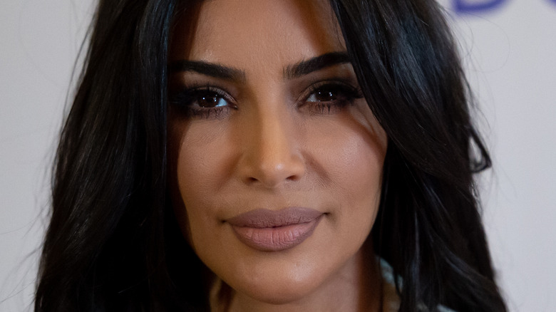 Kim Kardashian smiling