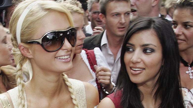 Kim Kardashian and Paris Hilton smiling