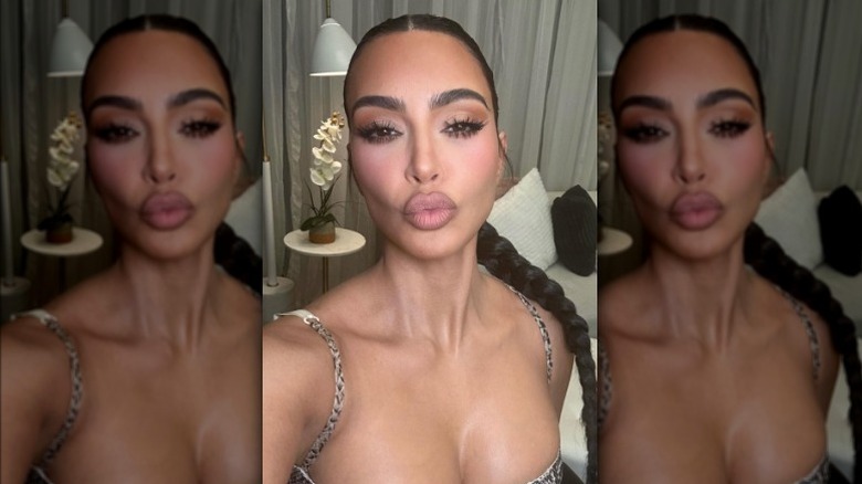 Kim Kardashian blows kiss in selfie