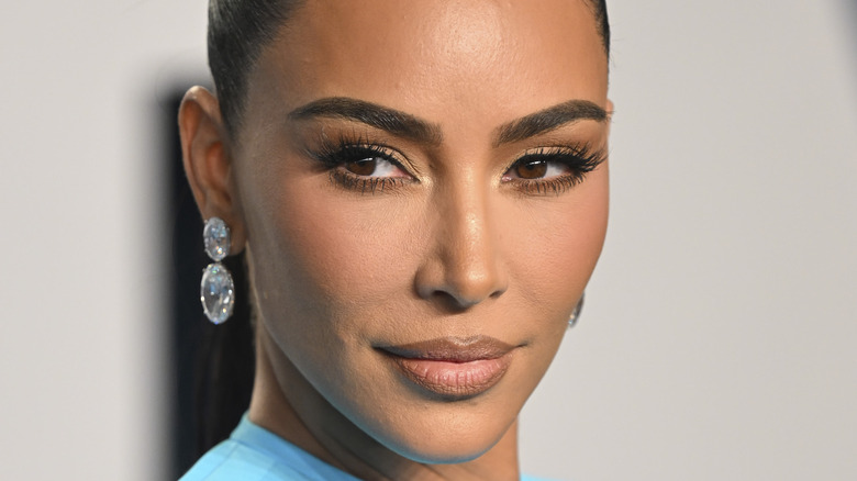 Kim Kardashian with diamond earrings