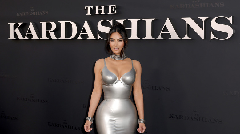 Kim Kardashian in silver dress