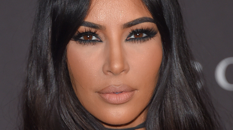 Kim Kardashian pouting