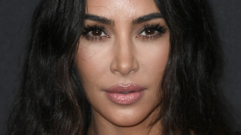 Kim Kardashian wearing lip gloss