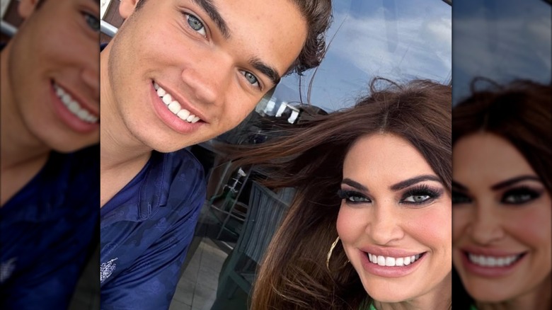 Kimberly Guilfoyle smiling in a selfie with her son