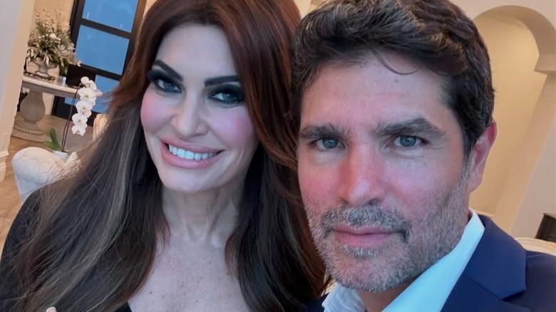 Kimberly Guilfoyle and Eduardo Verástegui taking a selfie and smiling