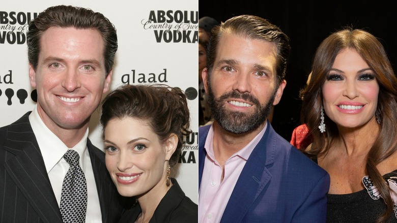 Photos of Kimberly Guilfoyle with Gavin Newsom and Donald Trump Jr.