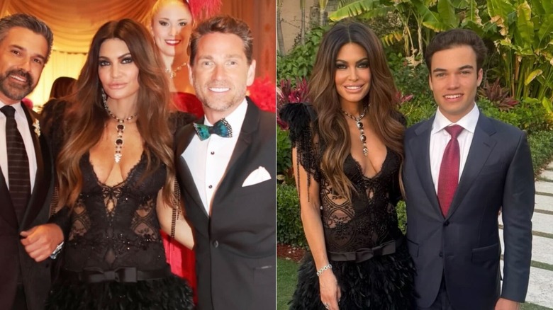 Kimberly Guilfoyle in black revealing dress at charity event