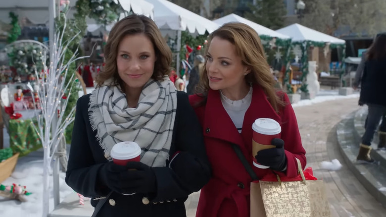 Ashley Williams and Kimberly Williams-Paisley in "Sister Swap: A Hometown Holiday" on Hallmark