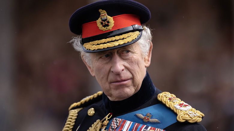 King Charles waring military uniform in close-up