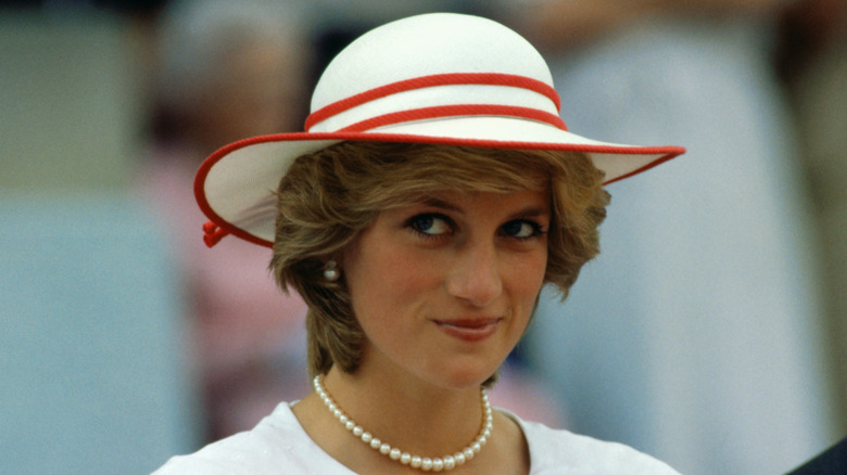 Princess Diana wearing a hat