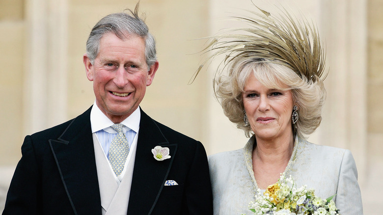 Prince Charles and Camilla Parker Bowles on their wedding day