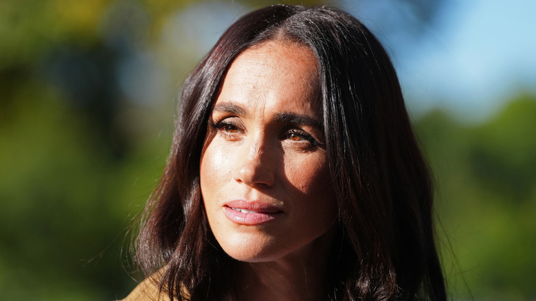 Meghan Markle looking slightly to the side.