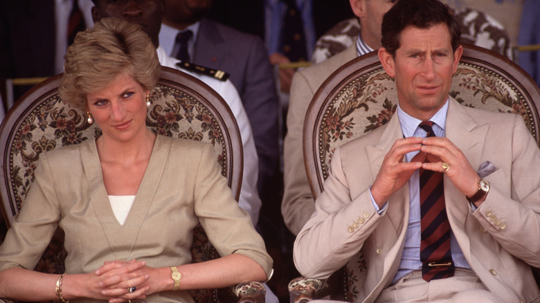 Princess Diana and King Charles pictured together in complementary beige looks
