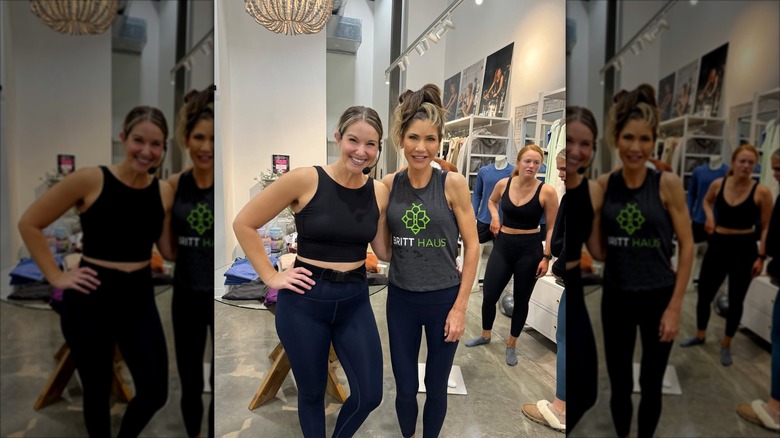 Kristi Noem attends a workout class