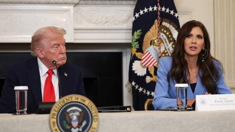 Donald Trump and Kristi Noem in the White House