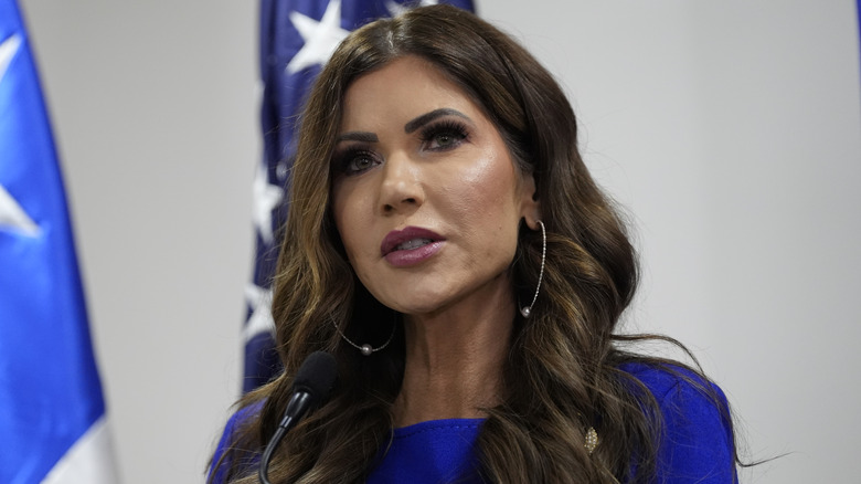 Kristi Noem pictured in Chile in July 2025.