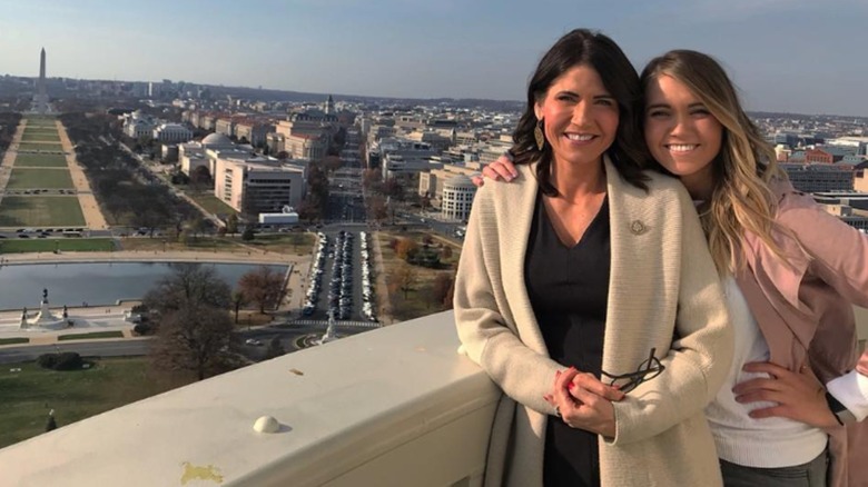 Kennedy Frick and Kristi Noem pose together in Washington, D.C.