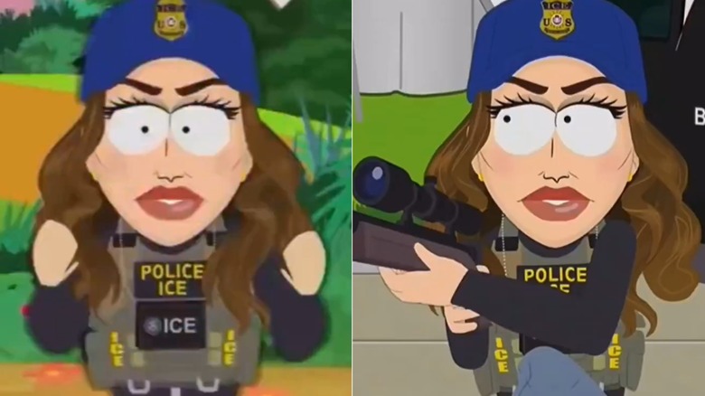 Kristi Noem on south park with big lips