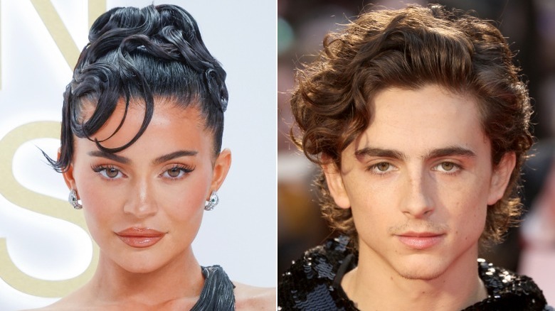 Kylie Jenner and Timothee Chalamet side by side