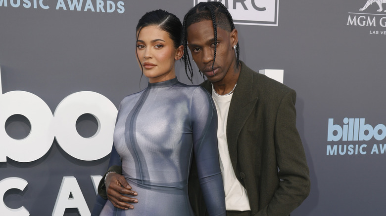 Kylie Jenner and Travis Scott posing