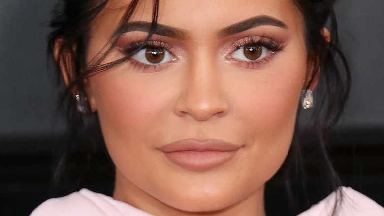 Kylie Jenner wearing diamond earrings 