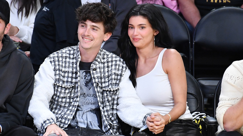 Kylie Jenner and Timothee Chalamet holding hands