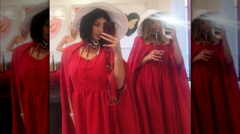 Kylie Jenner wearing Handmaid's Tale costume