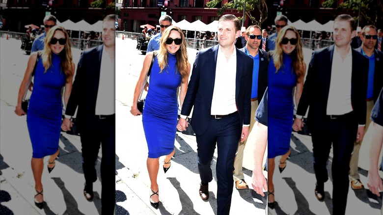 Lara Trump bright purple dress in Hollywood